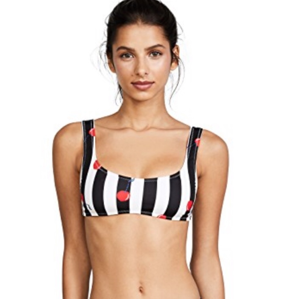 Solid and striped The Elle Cherries Bikini Top